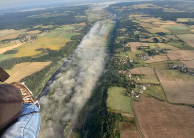 nuage sur la Vienne pendant un baptême de l'air à Chauvigny