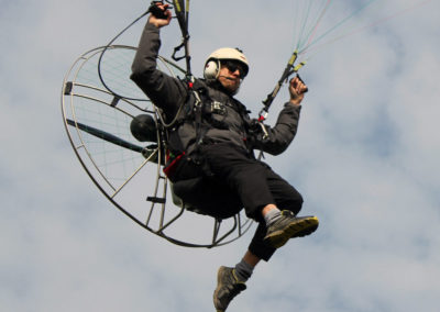 pendant le stage paramoteur, l'atterrissage se fait toujours moteur coupé en formation et aussi une fois que l'on est pilote